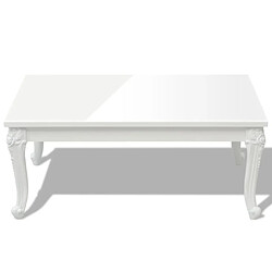 Avis Maison Chic Table basse,Table Console Table d'appoint, Table pour salon 100 x 60 x 42 cm Laquée Blanc -MN53447