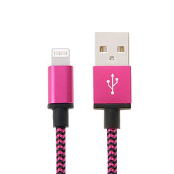 Avis Wewoo Câble Magenta pour iPhone 6 & 6 Plus, 5 & 5S & 5C, iPad Air 2 & Air, mini 1/2/3, iPod touch 5 2m tissé style Lightning à USB données de synchronisation / de chargement,