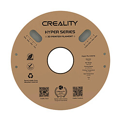 Avis Creality Hyper PLA Filament 1,75 mm Haute fluidité Matériau d'impression 3D haute vitesse Bobine d'extrusion stable Dimensions 1 kg (2,2 lb) Précision +/- 0,03 mm Standard 1 rouleau - Blanc