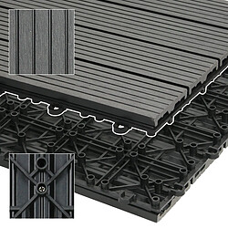 Avis Ecd Germany 22x Carreaux de terrasse WPC 30x30cm 2m² carrelage revêtement de sol anthracite