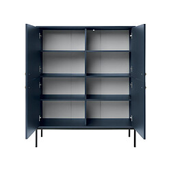 Vente-Unique Buffet haut - 4 portes - Bleu - BOGDAN pas cher