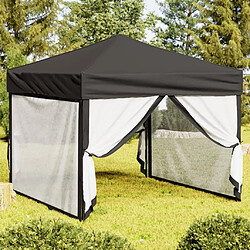 vidaXL Tente de réception pliable avec parois Anthracite 3x3 m