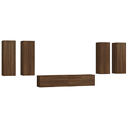 vidaXL Ensemble de meubles TV 6 pcs Chêne marron Bois d'ingénierie