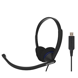 Casque d'Écoute Filaire USB avec Microphone Anti-bruit, Bureau Vidéoconférence, , Noir, KOSS, CS200 USB