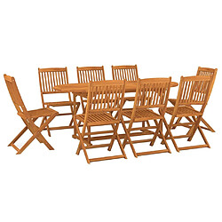 Ensemble à manger de jardin 9 pcs,Table et chaise à dîner bois d'acacia massif -MN71961