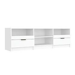 vidaXL Meuble TV Blanc 150x33,5x45 cm Bois d'ingénierie