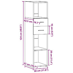 vidaXL Buffet haut chêne sonoma 30x42,5x124 cm bois d'ingénierie pas cher