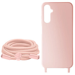 Avizar Coque Cordon pour Samsung Galaxy A05S Semi-Rigide Rose Poudré