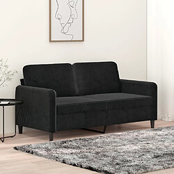 vidaXL Canapé à 2 places Noir 140 cm Velours