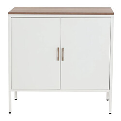 Avis Mendler Commode HWC-L84, Armoire Buffet, 2 portes métal 90x90x40cm, mélaminé ~ blanc