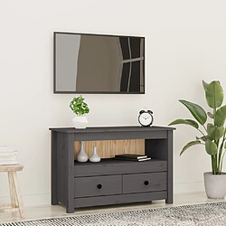 Maison Chic Meuble TV scandinave - Banc TV pour salon Gris 79x35x52 cm Bois de pin massif -MN55704