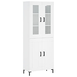 vidaXL Buffet haut Blanc 69,5x34x180 cm Bois d'ingénierie