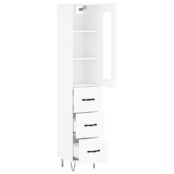 Avis vidaXL Buffet haut Blanc 34,5x34x180 cm Bois d'ingénierie