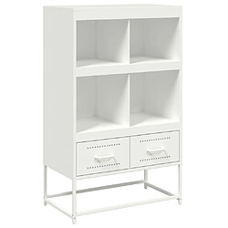 vidaXL Buffet haut blanc 68x39x111,5 cm acier