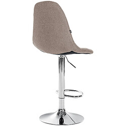 Decoshop26 Tabouret de bar x1 avec repose-pieds hauteur réglable pivotant assise en tissu taupe cadre métallique chromé 10_0004848 pas cher