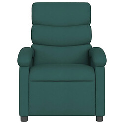 Avis Maison Chic Fauteuil inclinable,Fauteuil luxe de relaxation Vert foncé Tissu -MN74720