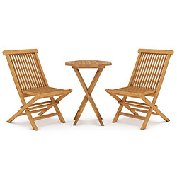 Maison Chic Ensemble de salle à manger de jardin 3 pcs,Table et chaises d'extérieur Bois de teck massif -GKD890502