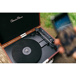 Lenco Platine vinyle avec Bluetooth®, haut-parleurs intégrés et batterie rechargeable intégrée TT-120BNWH Marron-Blanc pas cher