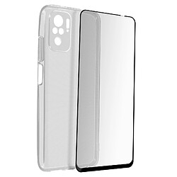 Avizar Coque Redmi Note 10s/Note 10 Souple et Film Verre Trempé Dureté 9H