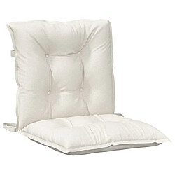 Acheter vidaXL Coussins de chaise à dossier bas lot de 4 crème mélangé tissu