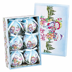 BigBuy Christmas Boules de Noël Multicouleur Polyfoam Bonhomme de Neige 7,5 x 7,5 x 7,5 cm (6 Unités)