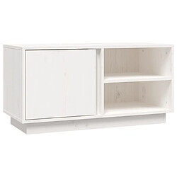 Maison Chic Meuble TV scandinave - Banc TV pour salon Blanc 80x35x40,5 cm Bois de pin massif -MN68120