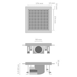 Acheter Helloshop26 Drain de douche drain de salle de bain cuisine maison intérieur robuste tamis amovibles empêcher les cheveux 20 x 20 cm acier inoxydable 02_0003001