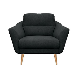 VENESETTI Fauteuil en tissu luxe 1 place, TRENDY noir (gris très sombre)