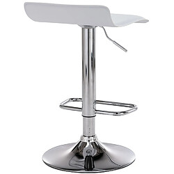 Avis Decoshop26 Lot de 2 tabourets de bar en synthétique blanc hauteur réglable avec repose-pieds chromé TDB10163