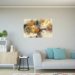 Avis EPIKASA Impression sur Toile Arbre Abstrait, Orange, Polyester, 70x3x50 cm