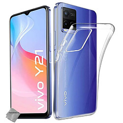 Htdmobiles Coque silicone gel fine pour Vivo Y21 / Y21s / Y33s + film ecran - TPU TRANSPARENT