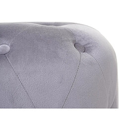 Decoshop26 Tabouret pouf capitonné 42x39cm velours gris clair 04_0005335