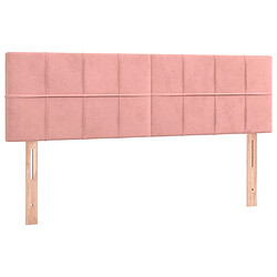 Maison Chic Lot de 2 Têtes de lit design pour chambre - Décoration de lit Rose 72x5x78/88 cm Velours -MN58643