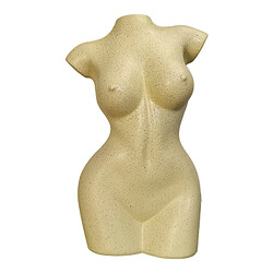 Corps Féminin Vase Résine Pot De Fleur Femmes Statues Bureau Ornement Décor Jaune 12.5x9.5x20cm