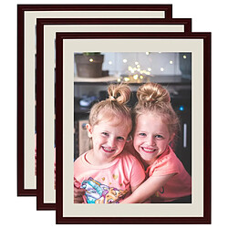 vidaXL Collage de cadres photo 3 pcs de table Rouge foncé 18x24 cm