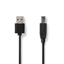 NEDIS Câble USB 2.0 A Mâle - USB B Mâle 1,0 m Noir