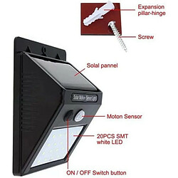 Tradex X PROJECTEUR PHOTOVOLTAÏQUE PHARE SOLAIRE EXTÉRIEUR + CAPTEUR DE LAMPE À LED pas cher