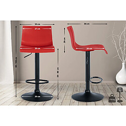 Acheter Decoshop26 Tabouret de bar x1 design simple avec repose-pieds en plastique rouge pieds en métal noir 10_0004552