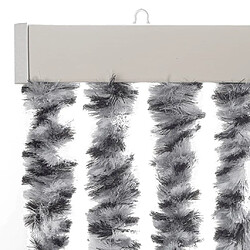 Avis vidaXL Rideau anti-mouches gris et noir et blanc 100x220 cm chenille