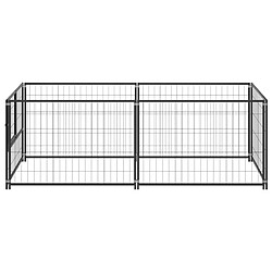 Helloshop26 Chenil extérieur cage enclos parc animaux chien noir 200 x 100 x 70 cm acier 02_0000508