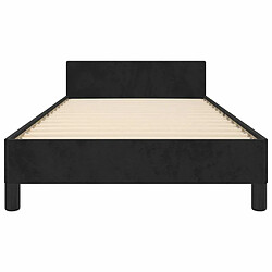 Maison Chic Lit adulte - Cadre Structure de lit avec tête de lit Contemporain Noir 90x200 cm Velours -MN58902 pas cher