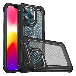 Coque en TPU antichoc, texture fibre de carbone 2-en-1, hybride noir pour votre Apple iPhone 13 mini 5.4 pouces