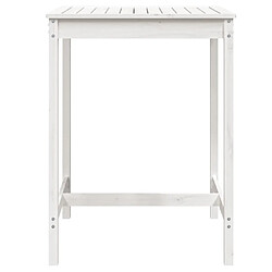 Avis vidaXL Table de jardin blanc 82,5x82,5x110 cm bois massif de pin