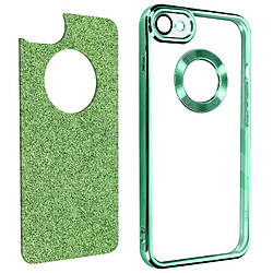 Avizar Coque iPhone SE 2022 Paillette Vert