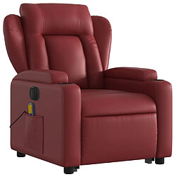 Avis Maison Chic Fauteuil Relax pour salon, Fauteuil inclinable de massage électrique rouge bordeaux -GKD95082