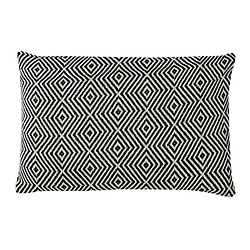 Thedecofactory ESCAPADE - Coussin ethnique motif ikat naturel et noir 60x40