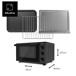 Mini four 26l 1500w noir - HORIZON23 - TAURUS pas cher