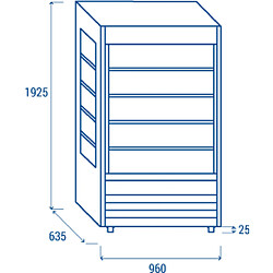 COOLHEAD Vitrine Réfrigérée Murale Libre Service 4 Niveaux - 426 L - Cool Head