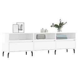 Avis Maison Chic Meuble TV scandinave - Banc TV pour salon blanc brillant 150x30x44,5 cm bois d'ingénierie -MN39357