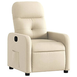 vidaXL Fauteuil inclinable Crème Tissu